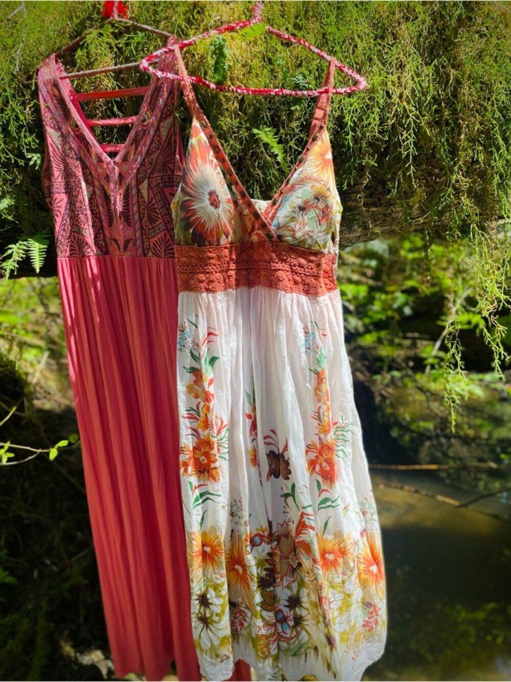 MAGIC | 1X | Floral 100% Cotton Gauze V-Neck Tank Crochet Flowy Boho Maxi Dress - Picture 12 of 12